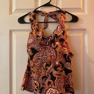 Paisley Swimsuit Halter Top - Multicolor